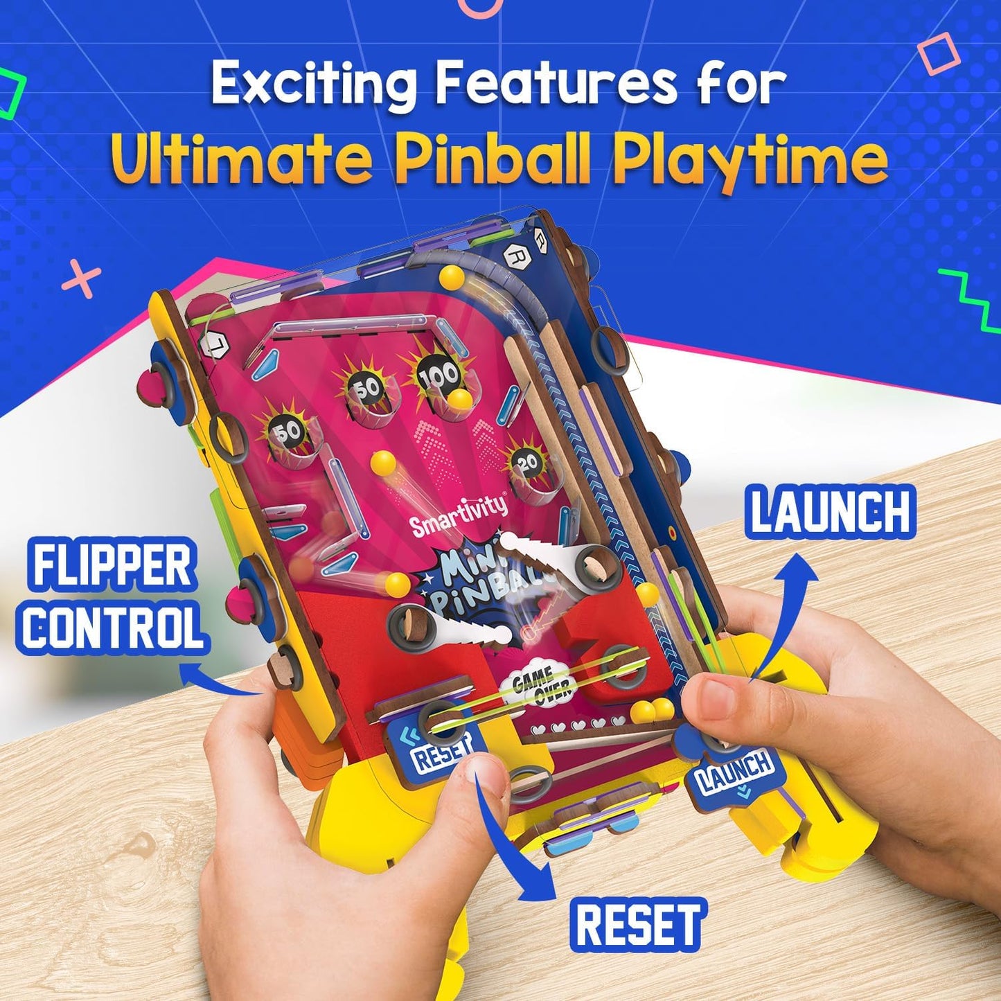 Smartivity Mini Pinball for Kids Ages 6 to 12 Years | Build Your Own - Hand Held Pinball I Birthday Gift for Smart Kids | DIY STEM Toy for Boys & Girls 6,7,8,9,10,11,12 Years Old