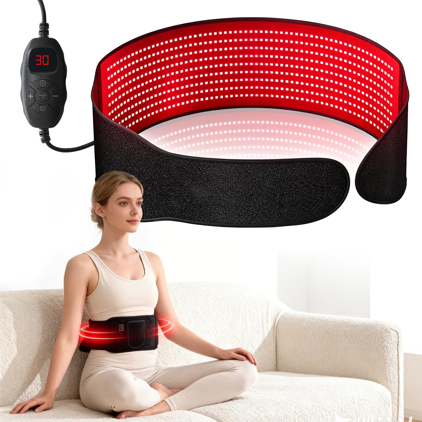 Red LED Light Therapy Belt for Body,600 High-Density LEDs Red Light Therapy,Infrared Light Therapy Wrap