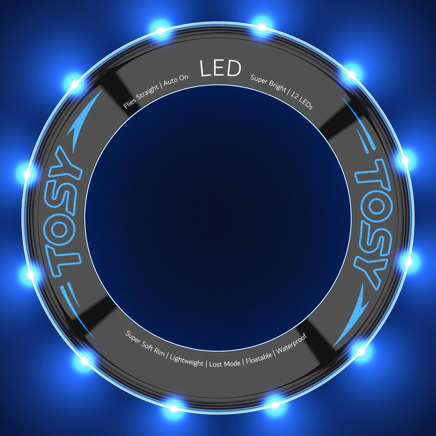 TOSY Bundle of 2 - Blue + Green - Flying Ring 12 LEDs Super Bright