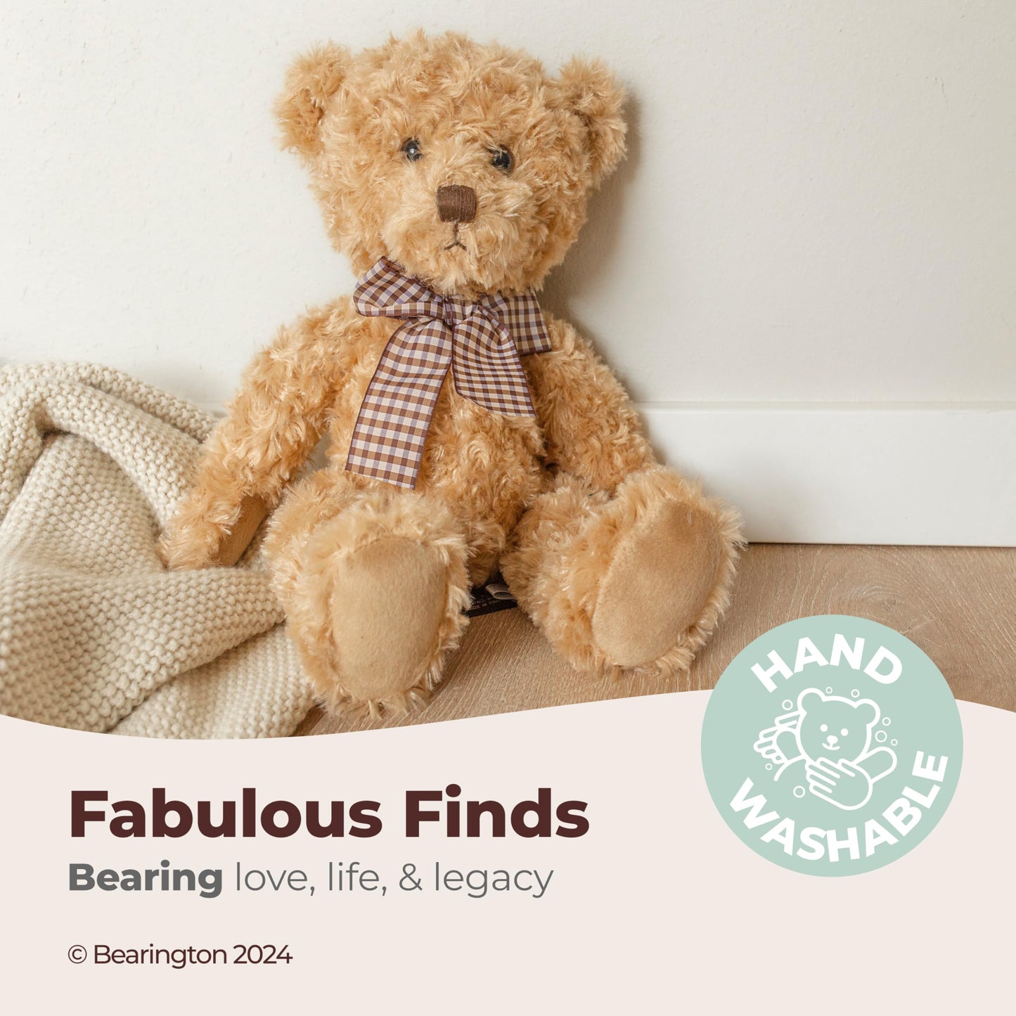 Bearington Theodore Teddy Bear Stuffed Animal - 17" Soft Teddy Bear Plush Toy with Fluffy Fur and Huggable Design - Adorable Classic Cuddly Gift for Kids, Toddlers, and Animal Lovers
