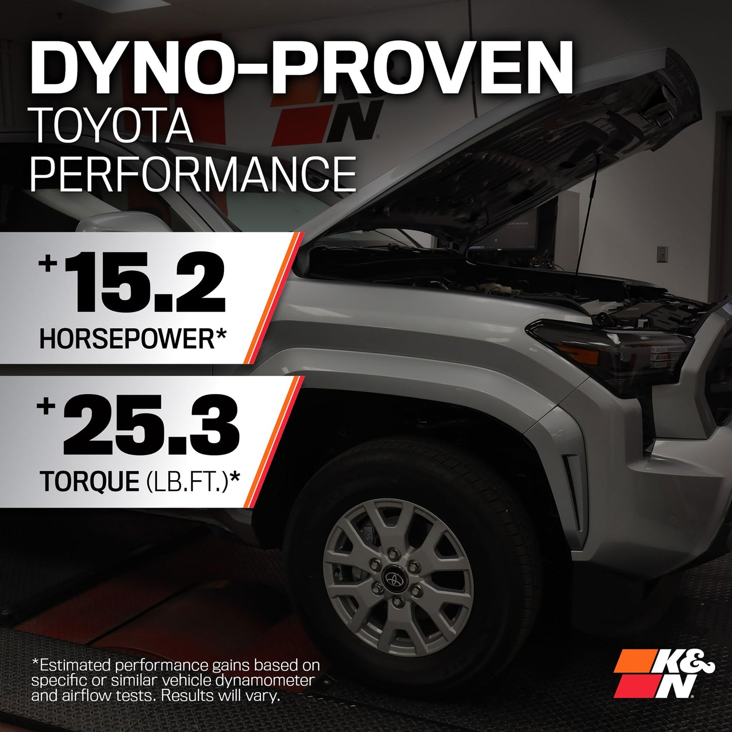 K&N Cold Air Intake System: High-Flow Air Filter, Increase Performance & Towing: Compatible with 2024-2025 Toyota: Land Cruiser, Tacoma, 77-9043KP