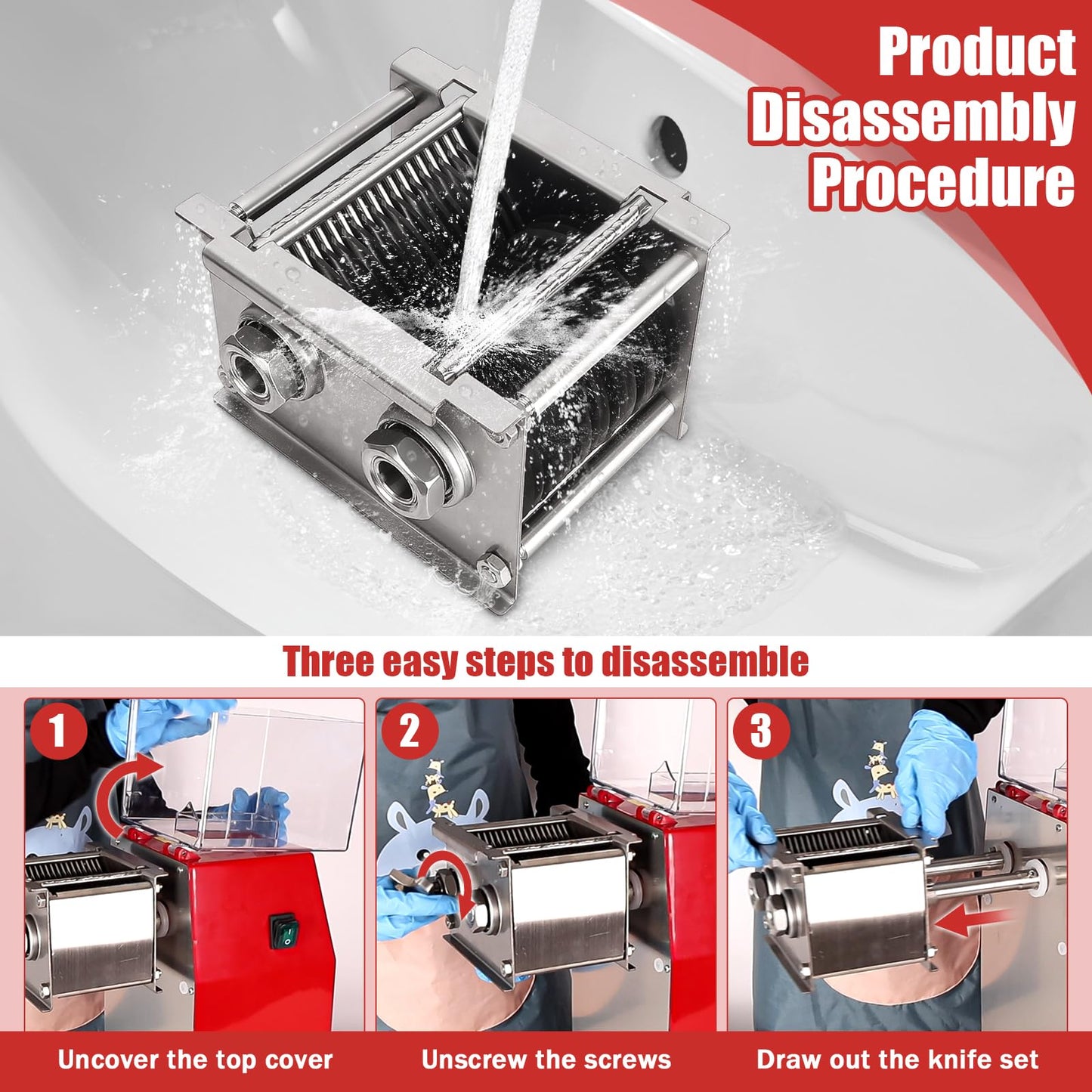 ARLUMA Meat Cutter Machine,850W Commercial Meat Slicer,Stainless Steel Electric Meat Slicer Machine for Home Kitchen,Restaurant,Supermarket (5MM)
