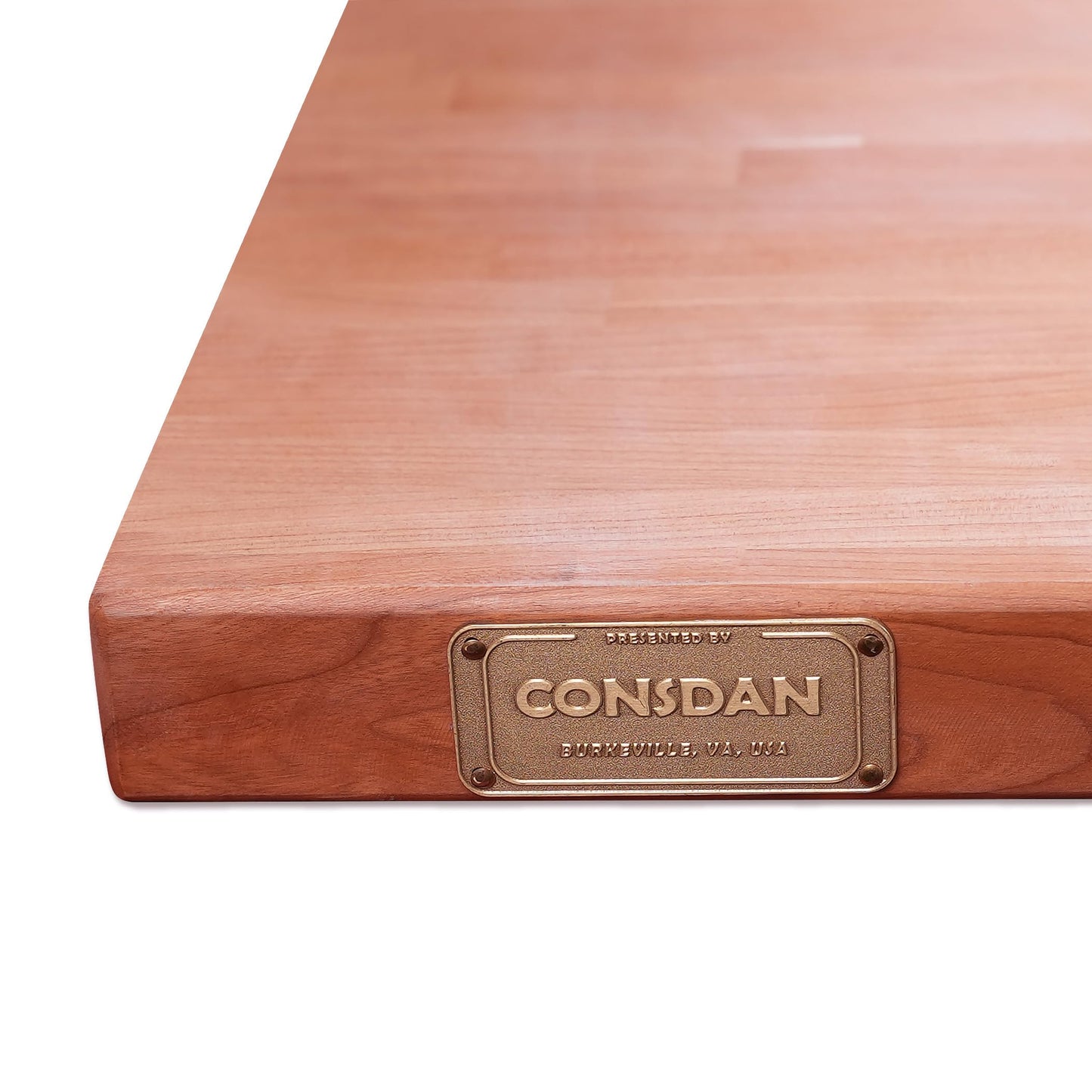 CONSDAN Butcher Block Counter Top, USA Grown Cherry Solid Hardwood Countertop, Wood Slabs for Kitchen, Reversible, Both Side Polished, Prefinished with Food-safe Oil, 1.5" Thickness, 60" L x 25" W