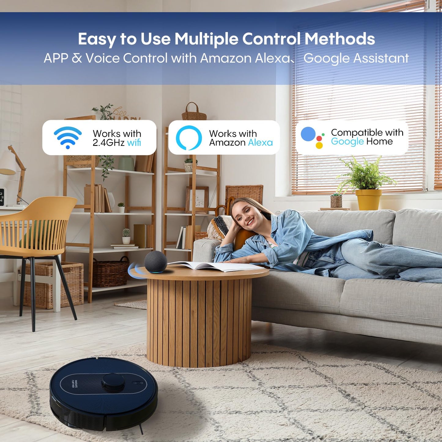 Robot Vacuum and Mop Self Emptying, 5000Pa Suction, LiDAR Navigation, Smart Obstacle Avoidance, Home Mapping, No-Go Zone, 60-Day Hands-Free Cleaning, Idear for Homes with Pets, Carpet & Hard Floors