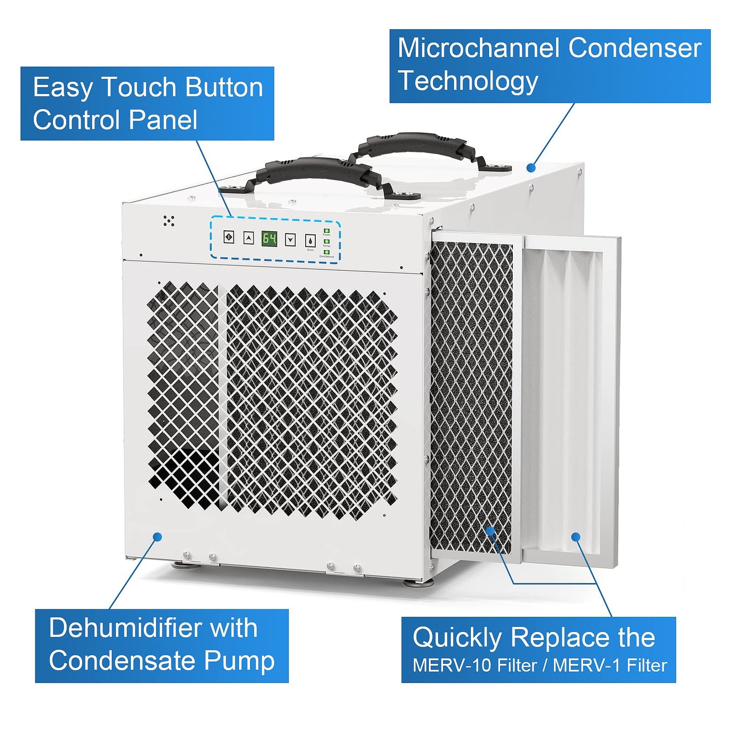 ALORAIR Sentinel HDi100 Commercial Dehumidifier with Pump, 220 Pints Whole Homes Dehumidifier for Crawl Spaces, Basements, up to 2,900 sq. ft. cETL