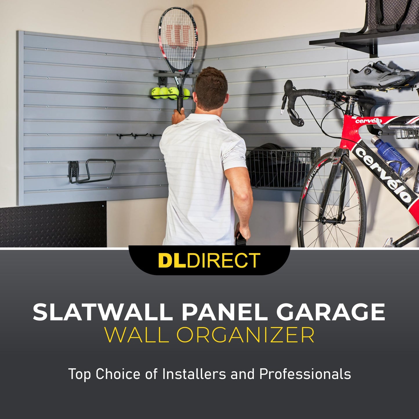 Heavy Duty 4x4 PVC Garage Slatwall Storage System (with Endcaps & Screws) - Modular Slat Wall Paneling for Garage Wall Organizer - Interlocking Slatwall Panels for Home & Commercial Use (Grey)