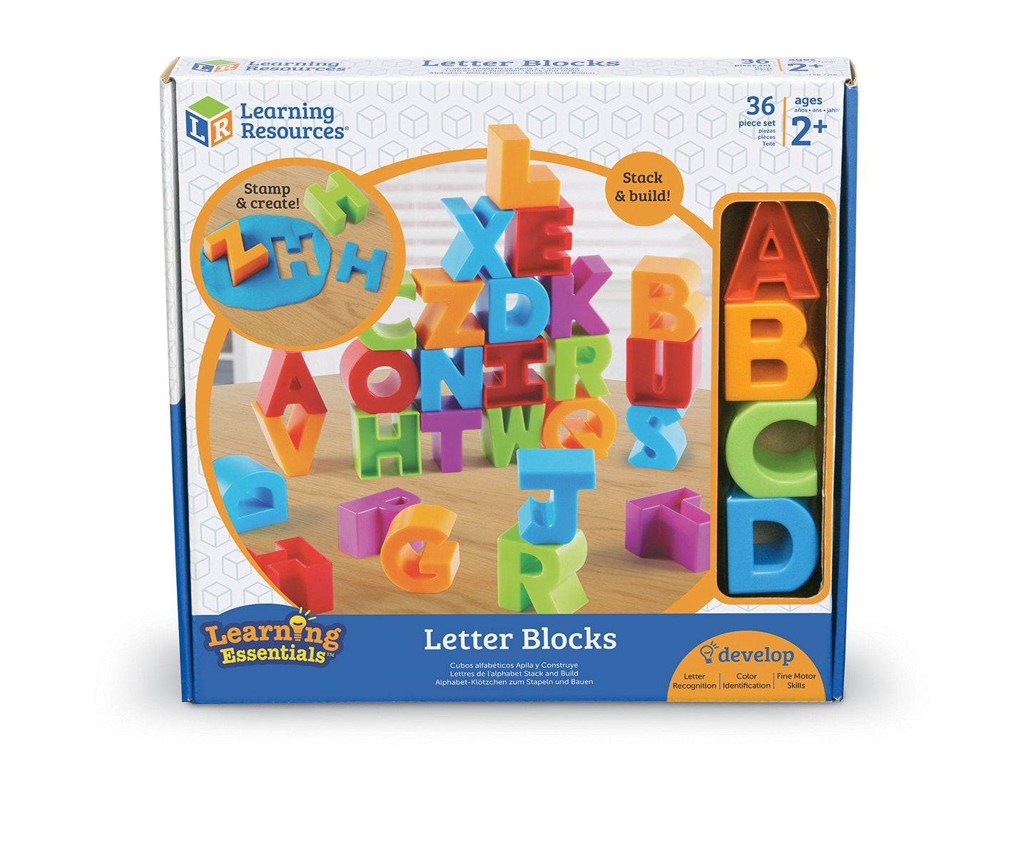 Learning Resources Letter Blocks - ABC Toddler Learning, Alphabet Puzzle, Learn to Read, Fine Motor Toys, Montessori, Preschool Classroom Must Haves Activities, Gifts for Boys and Girls