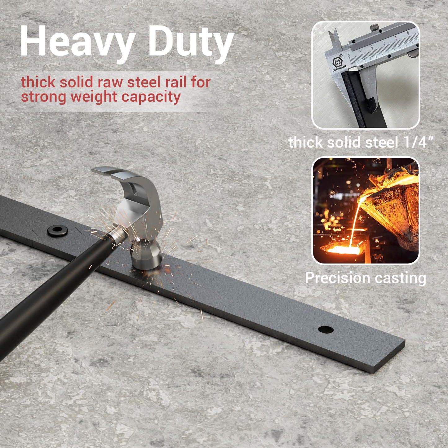 CCJH 8FT/96'' Bi-Folding Barn Door Hardware Sliding Track kit Heavy Duty for 4 Doors(No Wood Door，Hardwware Only)
