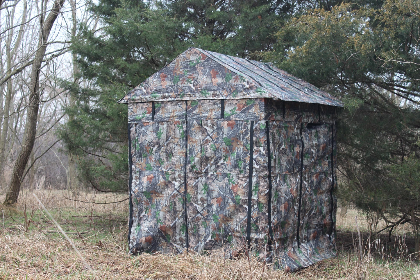 360° See-Through Hunting Blind for Deer Hunting – Heavy-Duty Steel Frame, 8 Shoot-Through Windows, Durable 300D Oxford Fabric, Full Visibility Ground Blind for Bow and Gun Hunters