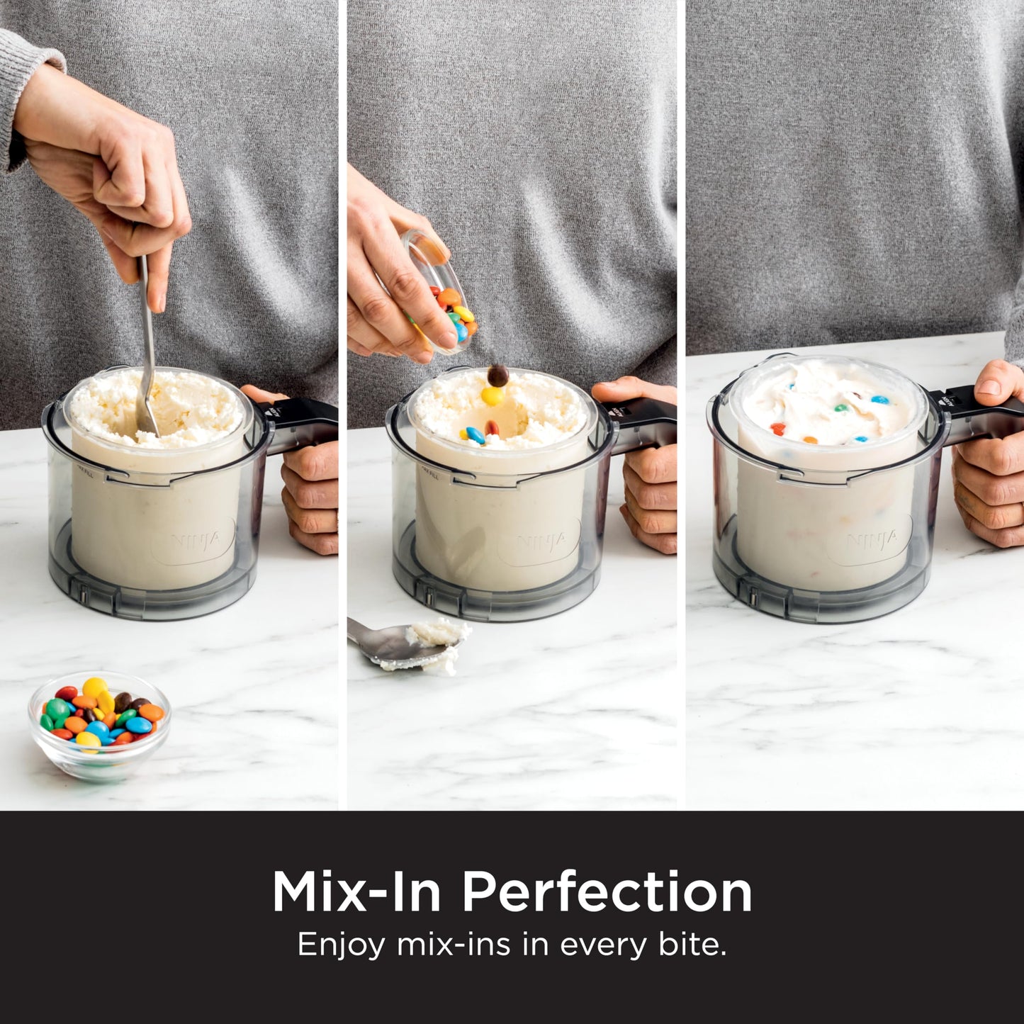 Ninja CREAMi, Ice Cream Maker, Ice Cream, Gelato, Sorbet,Milkshakes, Mix-ins, Smoothie Bowls & More, 7-in-1, Ice Cream Pints, Pint lid, Healthy Ice Cream, Compact, Perfect for Kids, Black, NC299AMZ