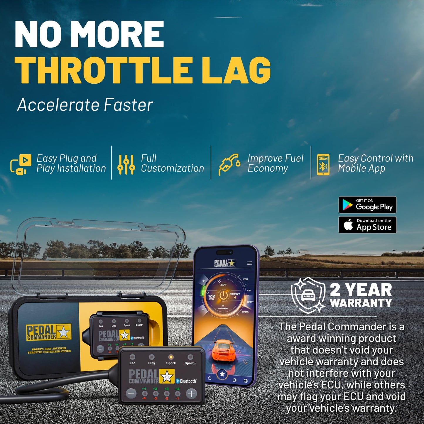 PEDAL COMMANDER for Chevrolet Corvette C8 2020-2026 Throttle Response Controller - Plug-and-Play, 4 Modes & App Control, Throttle Controller Performance Upgrades, Corvette Accessories