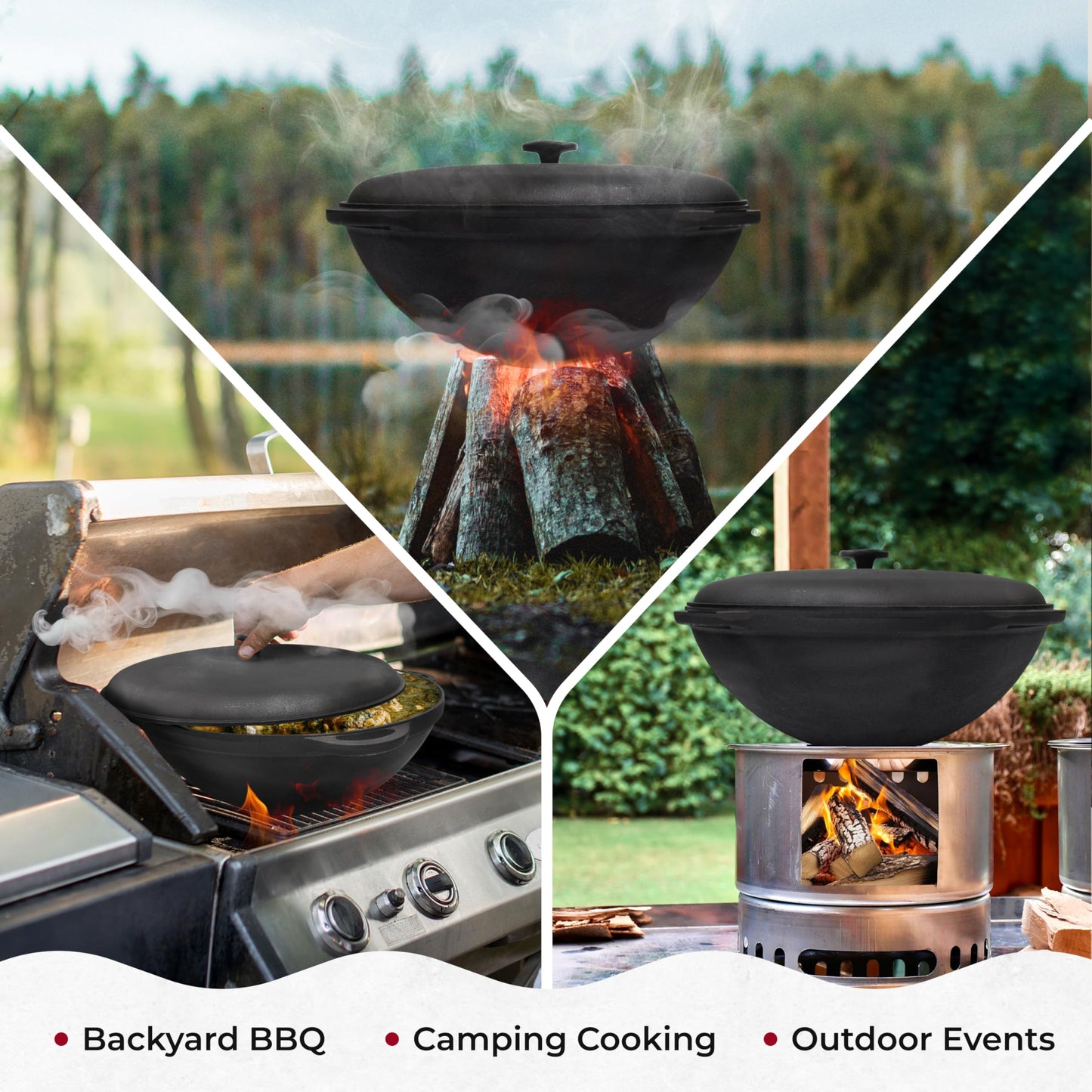 Dutch Oven Pot with Lid Syton 18 Quarts (17 L) - Camping Dutch Oven - Cast Iron Cookware Set - Uzbek Kazan Cast Iron – Premium Camping Cookware