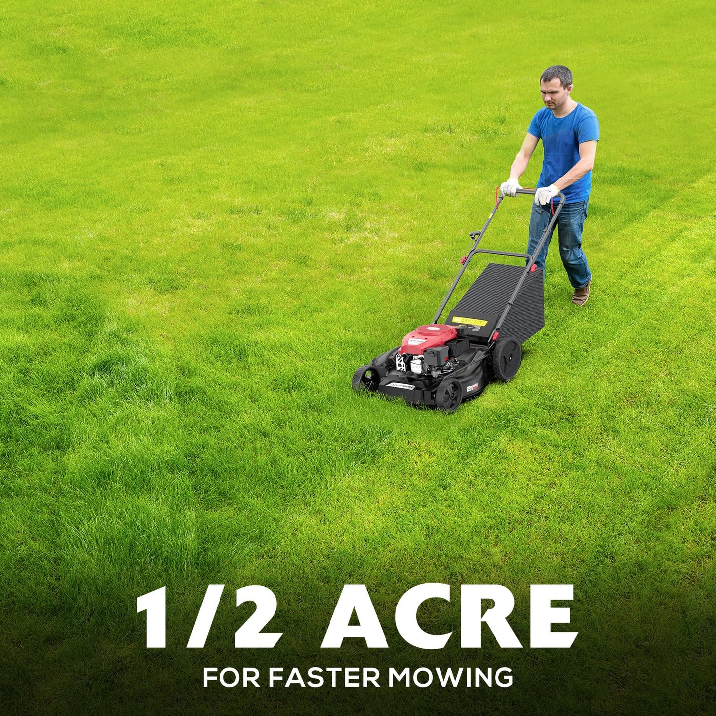 AMERISUN Self Propelled Gas Lawn Mower, 21" with 170cc 4-Cycle OHV Engine 3-in-1 RWD Self-Propelled Lawn Mower (AV8621S1)