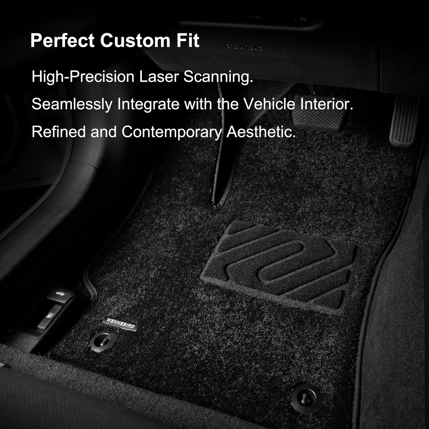 WENNEBIRD Superior Carpet Floor Mats for 2015-2026 Ford F-150 SuperCrew Cab (Excludes Under-Seat Fold-Flat Storage), 0.5-Inch Ultra-Thick, Noise-Reducing, All-Weather Waterproof Anti-Slip – 3-Pc Set