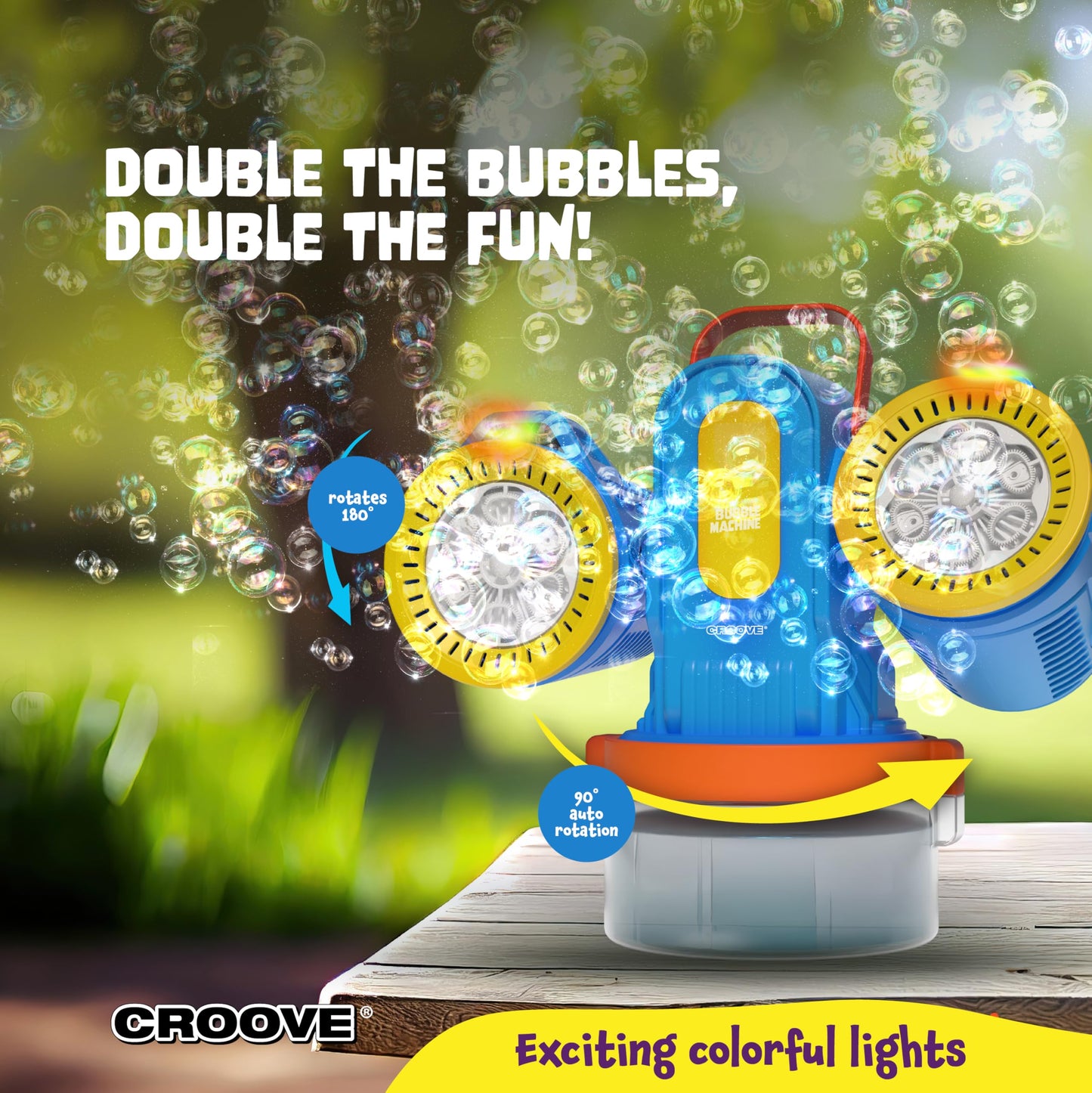 Rechargeable Bubble Machine for Kids, 180° Rotation 12,000+ Big Bubbles Per Minute, Boy Birthday Gift, Outdoor Toys Games & Activities, Easter Gifts for Toddlers, Boys & Girls Age 3,4,5,6,8+ Year Old