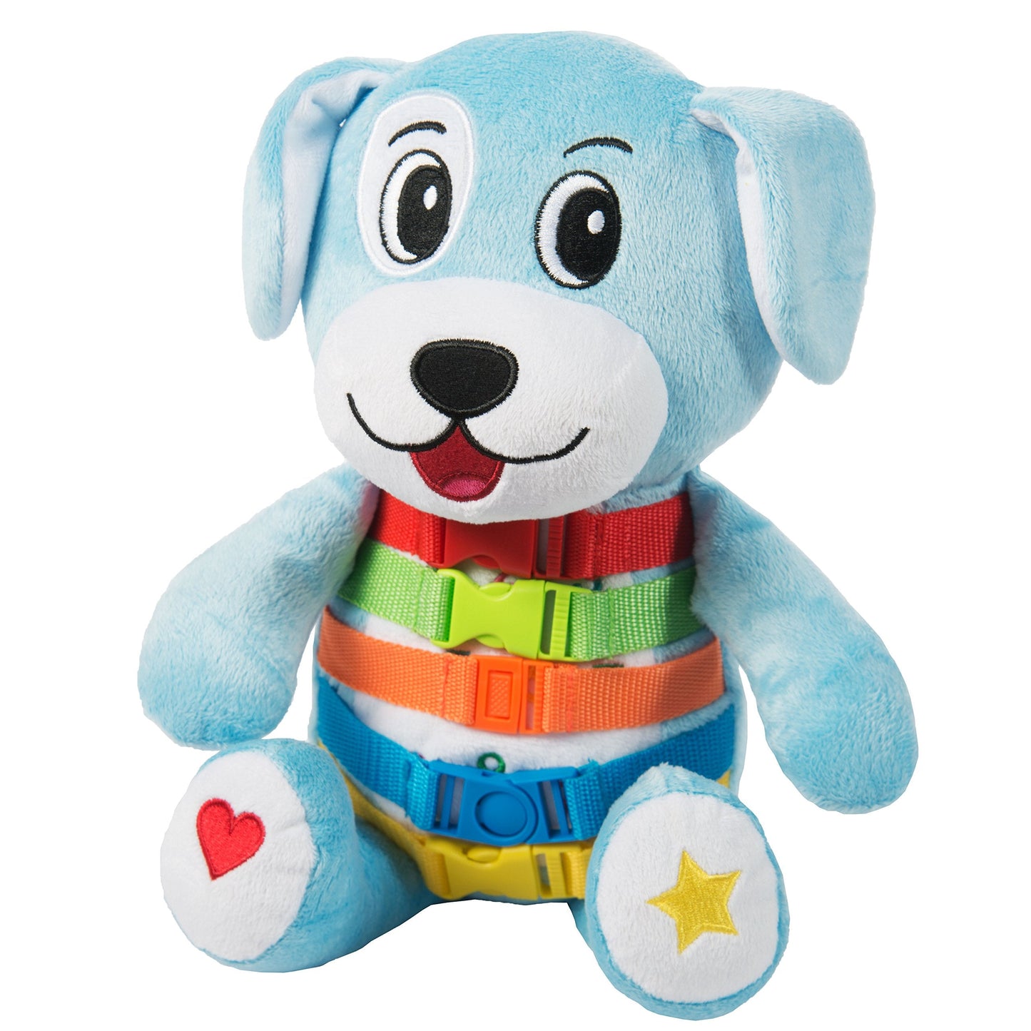Buckle Toys Barkley Dog - Plush Animal Learning Toy - Develop Fine Motor Skills - Counting and Color Recognition Stuffed Animal - Perfect Travel Toddlers Essentials