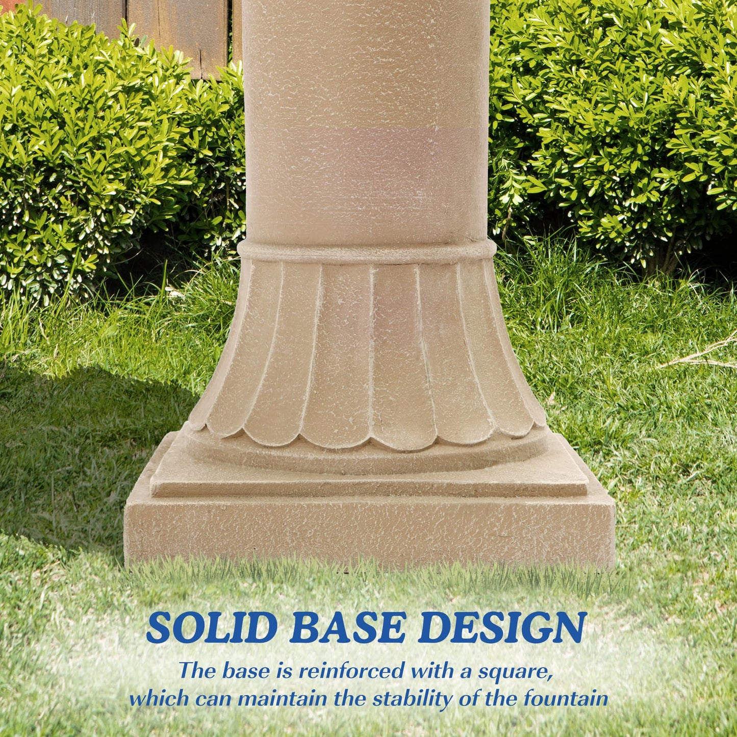 Dephet Italian Outdoor Water Fountains Garden Decor - 48.4''H Fountains and Waterfalls Outside, Large Cascading Indoor Floor-Standing Resin Bubbler Fountain Features W/Pump for Patio, Yard and Home