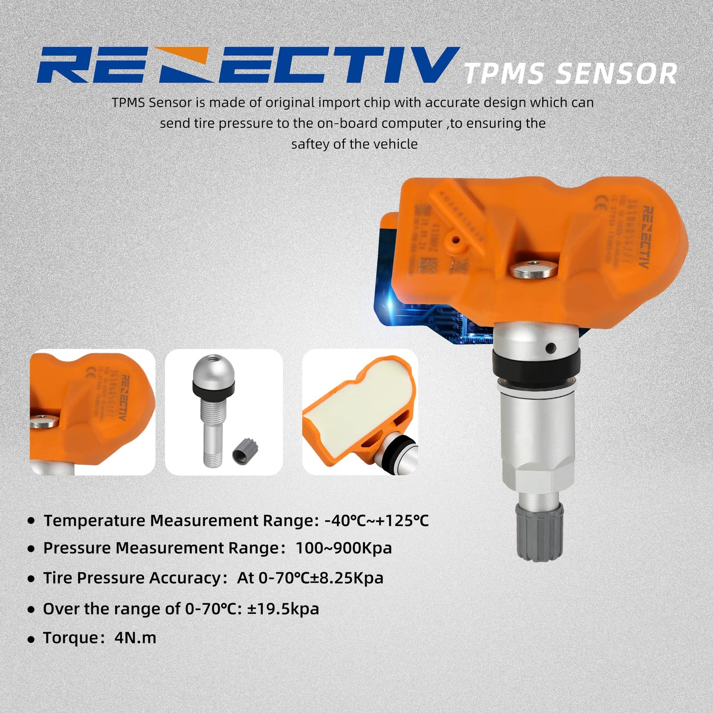 TPMS Sensor Mini,433MHZ Tire Pressure Monitor Sensors Fit for Mini Replace#36106790054