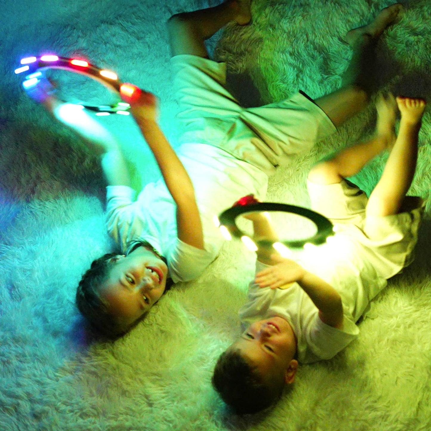 TOSY Flying Ring - 12 Monocolor LEDs, Super Bright, Lost Mode, Auto Light Up, Easter Basket Stuffers Gift for Kid/Teen/Boy/Girl, Safe, Waterproof, Pool/Beach/Camping Toy, 3-Pack