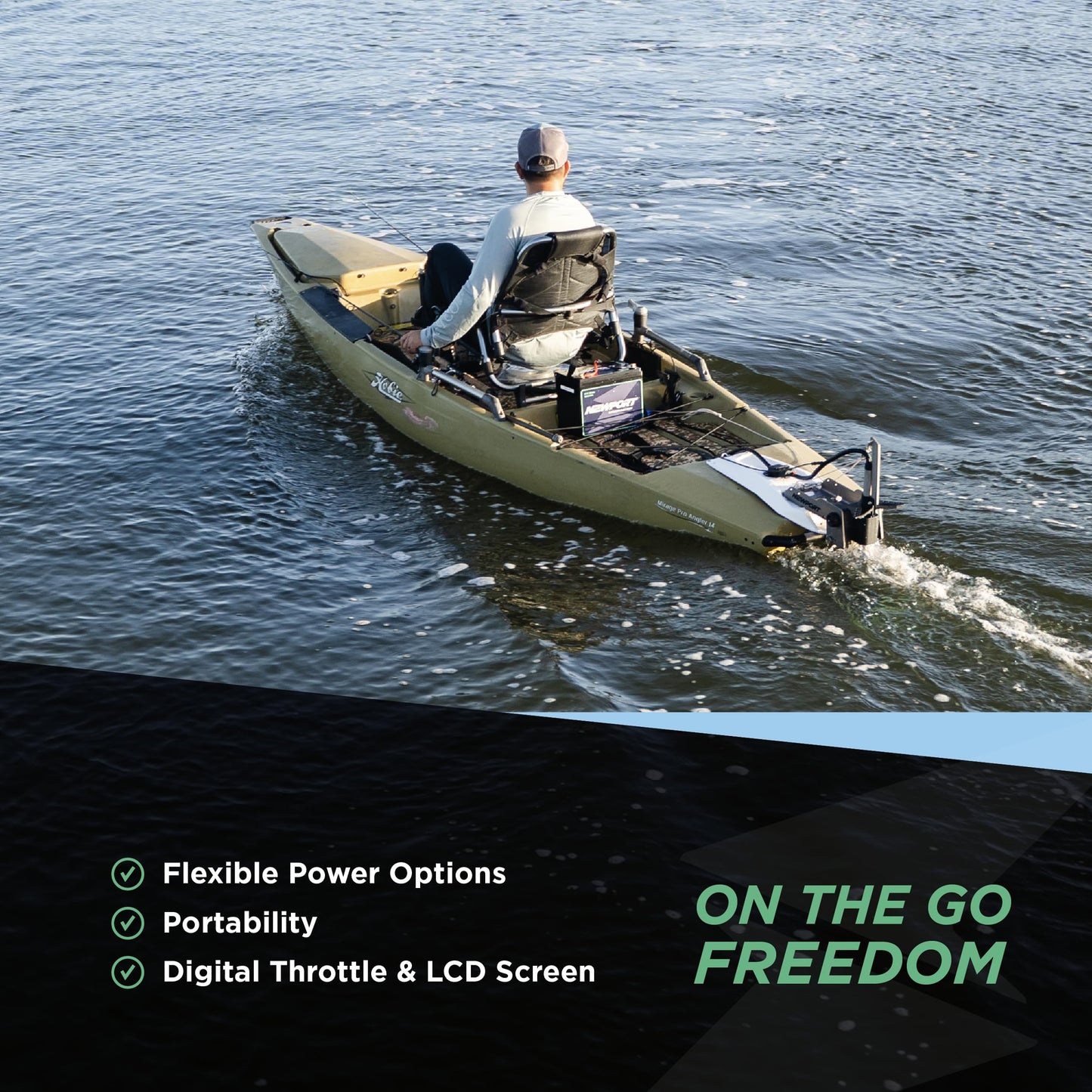 Newport NK300 Electric Kayak Motor - 3HP Equivalent, 36V Brushless Direct Drive, Extended Range up to 66 Miles, Whisper-Quiet Precision, and Optimized Efficiency