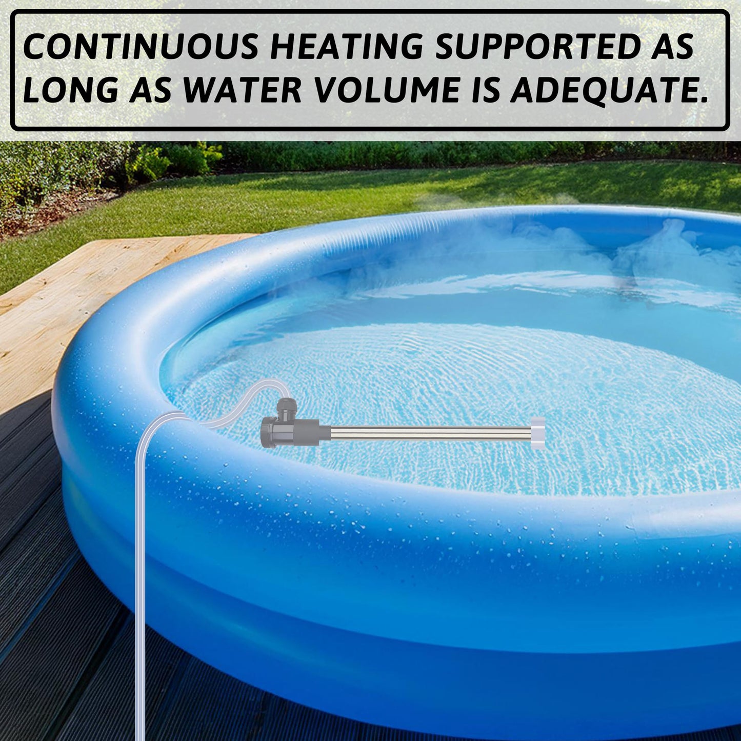 XCLBTFDC 3000W 240V Immersion Water Heater Bathtub & Pool Portable Electric Submersible Water Heater with Temp Control for spa tub, Baptistry, Bathtubs, inflatable pool, above ground pool & Hot Tub