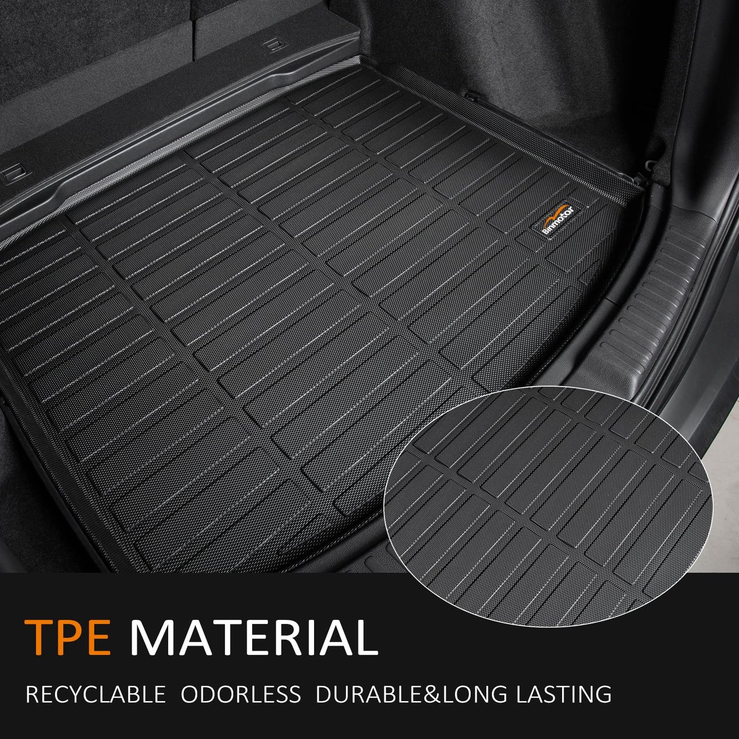 Binmotor-Floor Mats with Cargo Liner for Hyundai kona 2018-2023 & Kona N 2022 2023 (No Electric Model) SE, SEL, N Line, N, Limited Automotive Floor Liners Full Set-Black