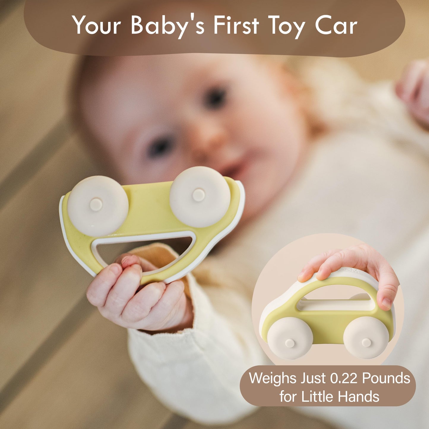 Moonkie Baby Silicone Toy Bundle | Food-Grade Push Cars (3-Pack) & Bunny Stacking Rings (7-Piece) | Safe One-Piece Design for Teething & Play | Montessori Educational Toys for Infants & Toddlers 6M+ |