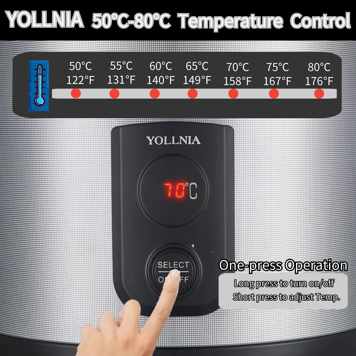 YOLLNIA 55 Raw/110 Cup Commercial Rice Warmer(Not Rice Cooker) Portable 18.1QT Big Rice Warmer / 122℉- 178℉ Adjustable Temperature/ 130W/ Non-Stick Inner Pot