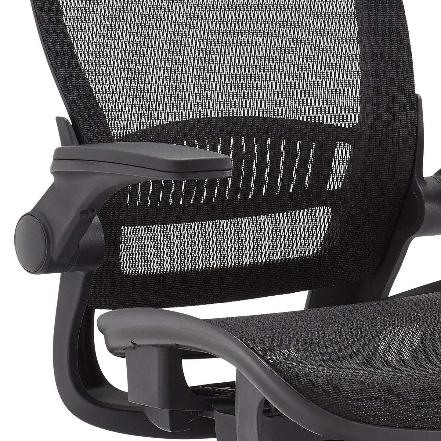 Amazon Basics Ergonomic High-Back Office Chair, Breathable Mesh, 360° Swivel, Easy to Assemble, Comfortable Flip-Up Armrests, 25.5"D x 26.25"W x 49.25"H, Black