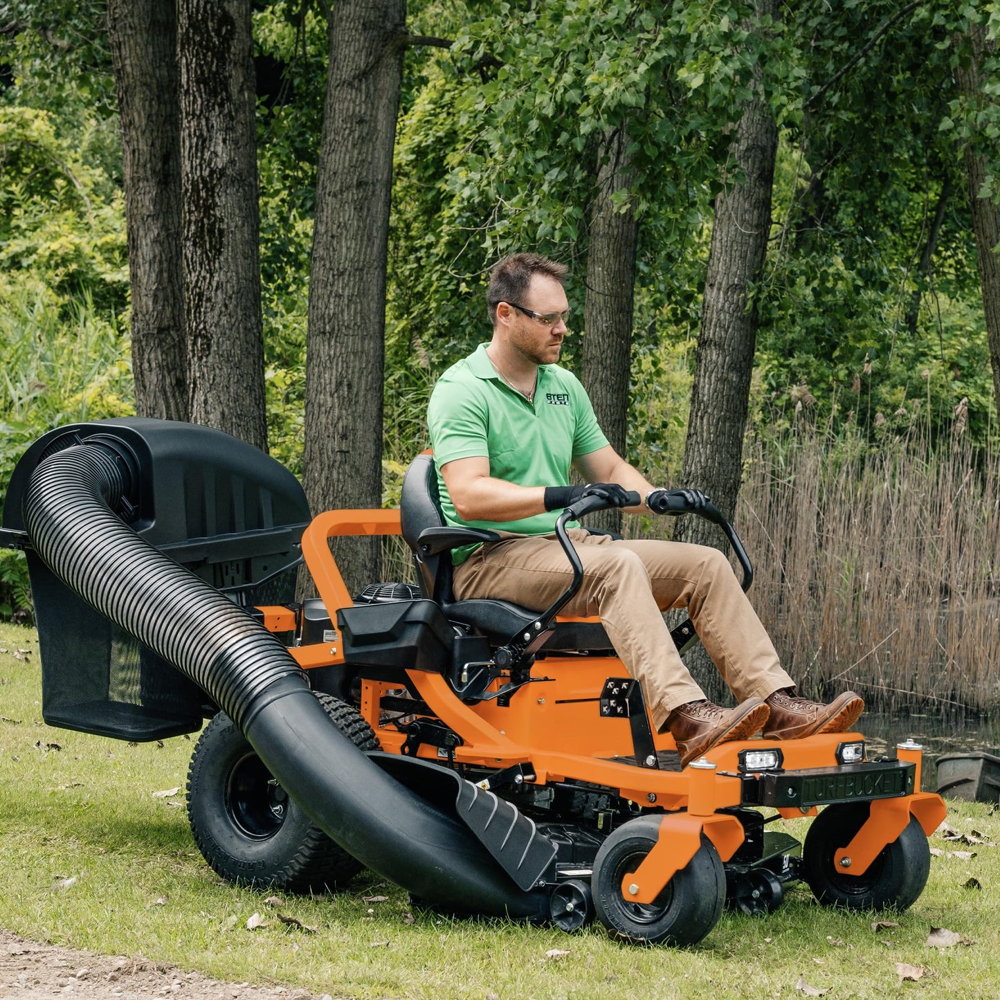 8TEN TURFBUCKET Grass Twin Bagger System for Husqvarna Z142 42-Inch Cut Deck Zero Turn