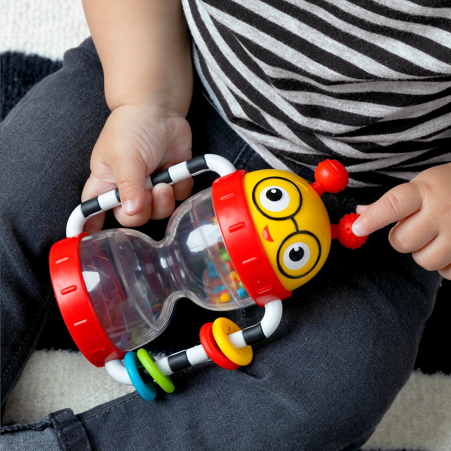 Baby Einstein Cal’s Sensory Shake-up Developmental Activity Rattle Toy, BPA Free, for Infants Ages 3 Months and up